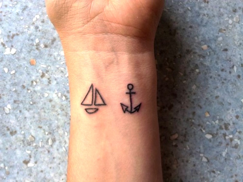 Small Ship Tattoo On Wrist