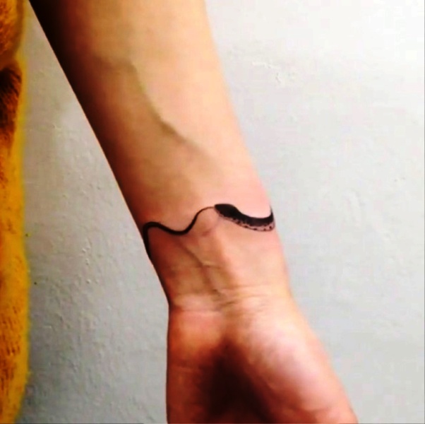 Snake Bracelet Tattoo On Wrist