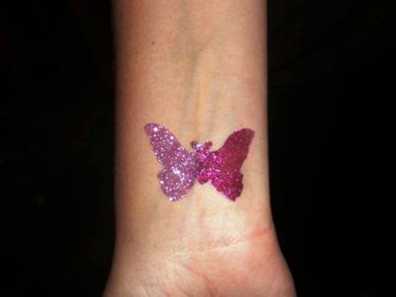 Sparkling Butterfly Tattoo On Wrist
