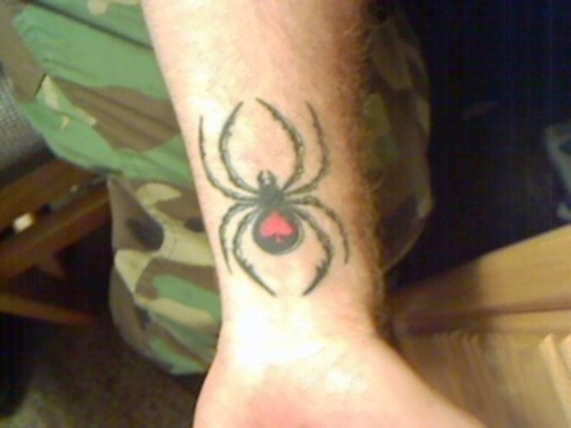 Spider Tattoo On Left Wrist