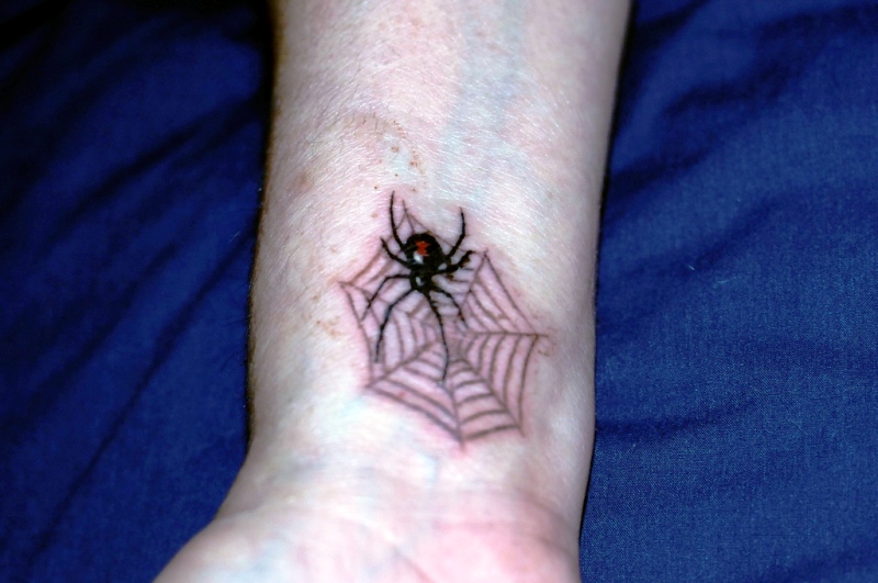 Spider Web Tattoo On Wrist