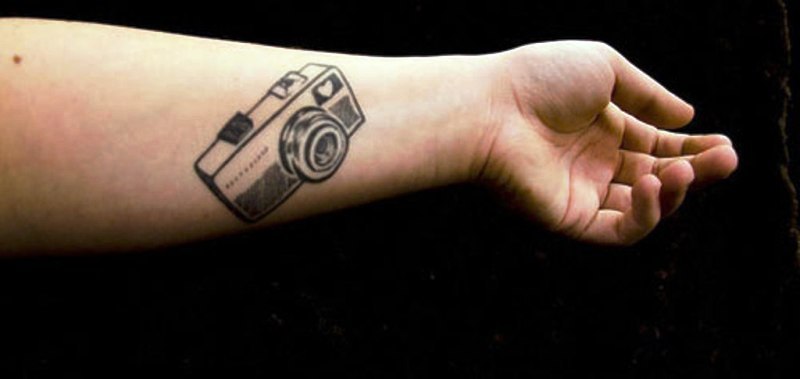 Stunning Camera Wrist Tattoo