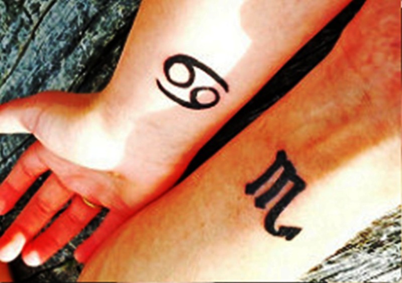 Stunning Cancer Zodiac Wrist Tattoo