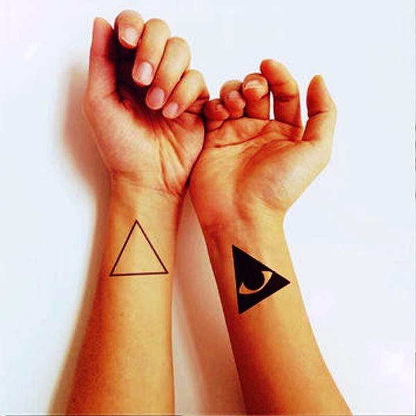 Stupendous Triangles Wrist Tattoo