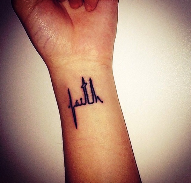 Stylish Wrist Faith Tattoo