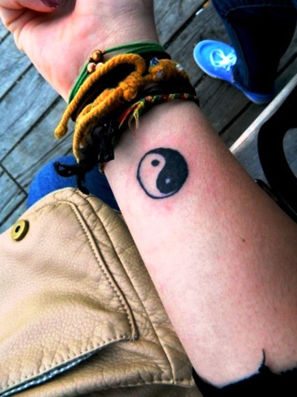 Stylish Yang Tattoo On Wrist