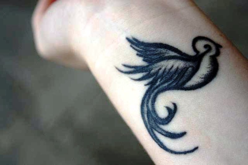 Swallow Black Bird Tattoo Design