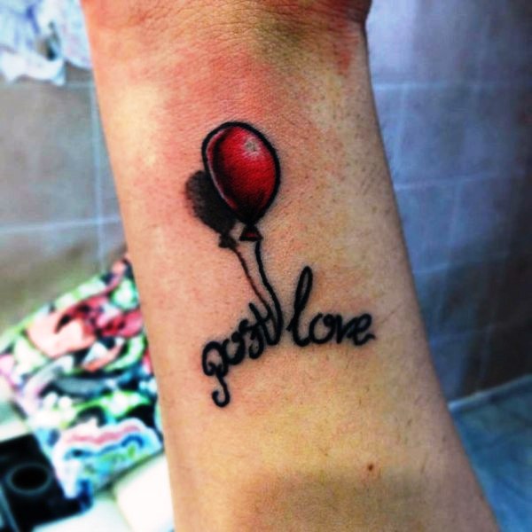 Sweet Balloon Tattoo On Wrist