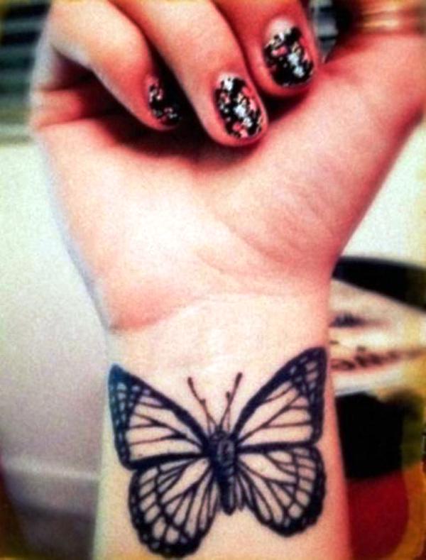 Sweet Butterfly Tattoo On Wrist