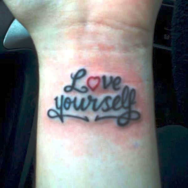 Sweet Love Yourself Wrist Tattoo