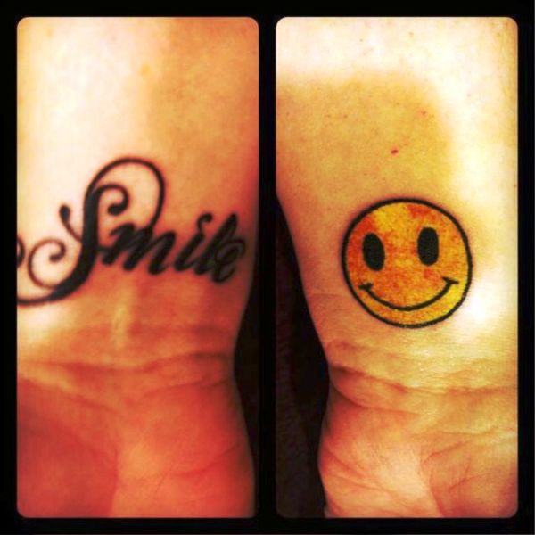 Sweet Yellow Smile Wrist Tattoo