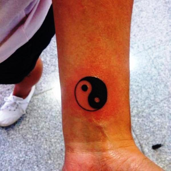 Sweet Yin Yang Tattoo On Wrist