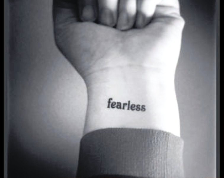 Temporary Fearless Wrist Tattoo