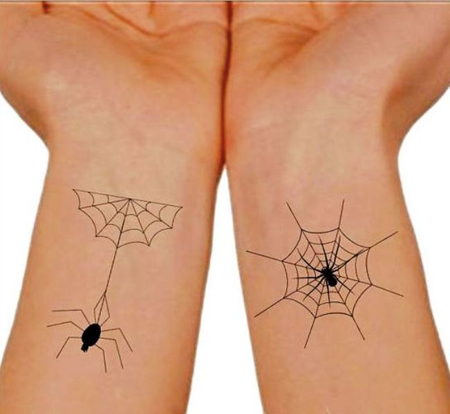 Temporary Spider Tattoo On Wrist