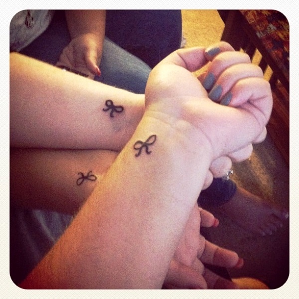 Three Bows Tattoos On Wrists