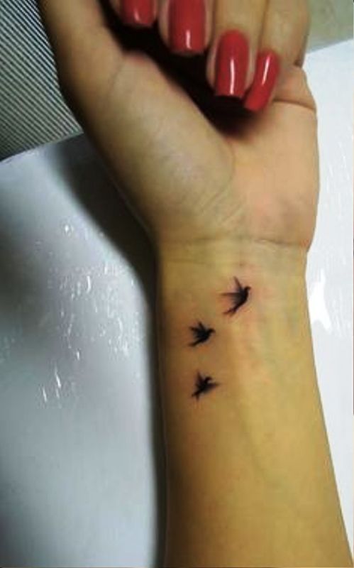 Three Flying Birds Tattoo Design