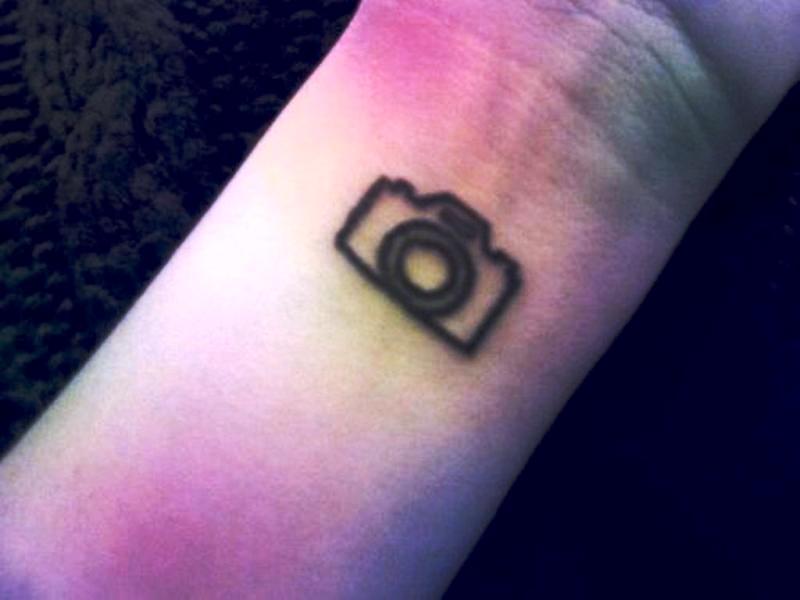Tiny Camera Wrist Tattoo