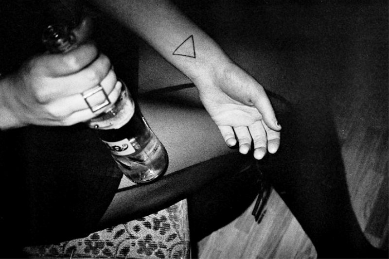 Triangle Outline Tattoo On Wrist