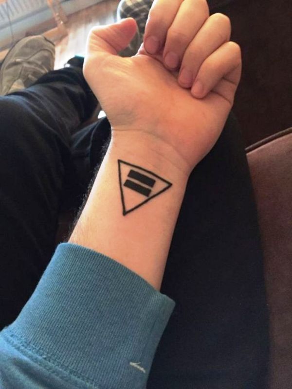 Triangle With Equal Sign Tattoo