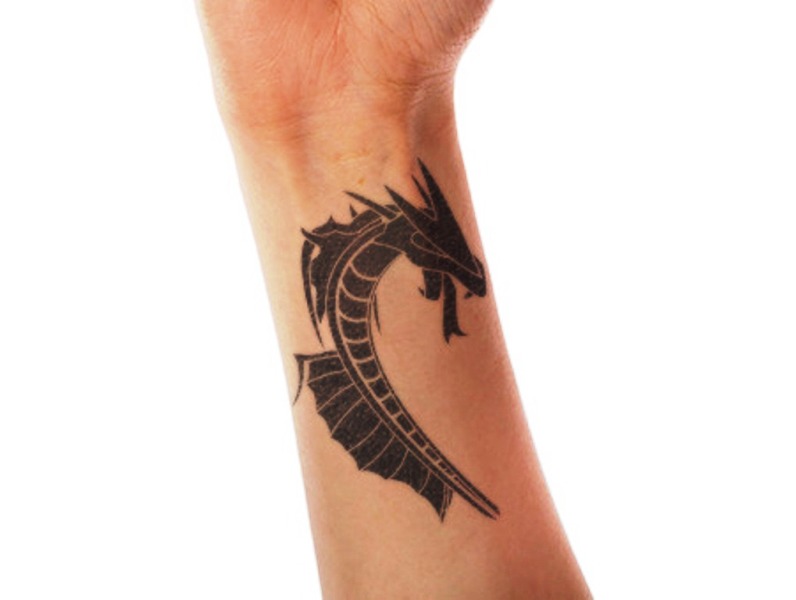 Tribal Dragon Wrist Tattoo