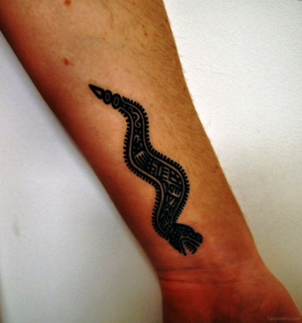 Tribal Snake Wrist Tattoo