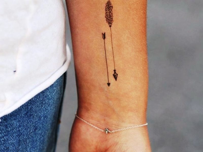 Two Arrow Tattoo On Wrist