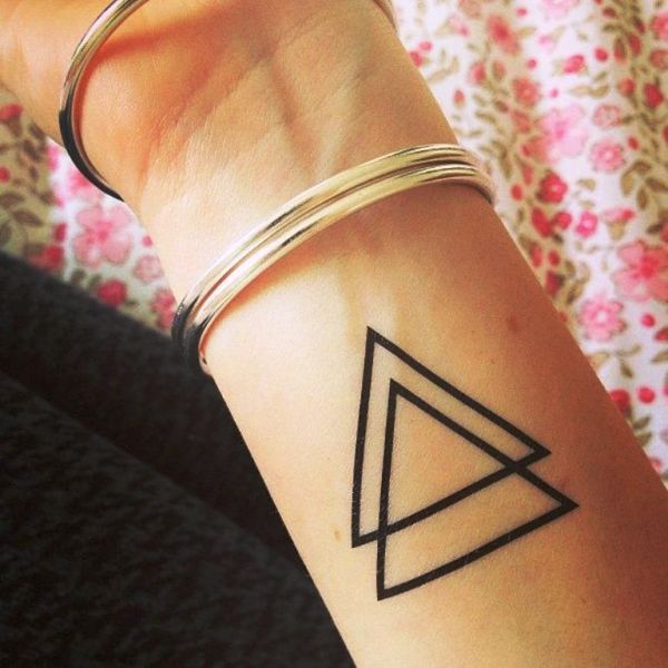 Two Black Triangle Tattoo On Wrist