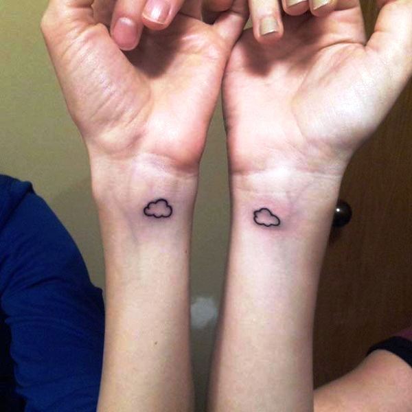 Two Small Cloud Tattoo On Wrist