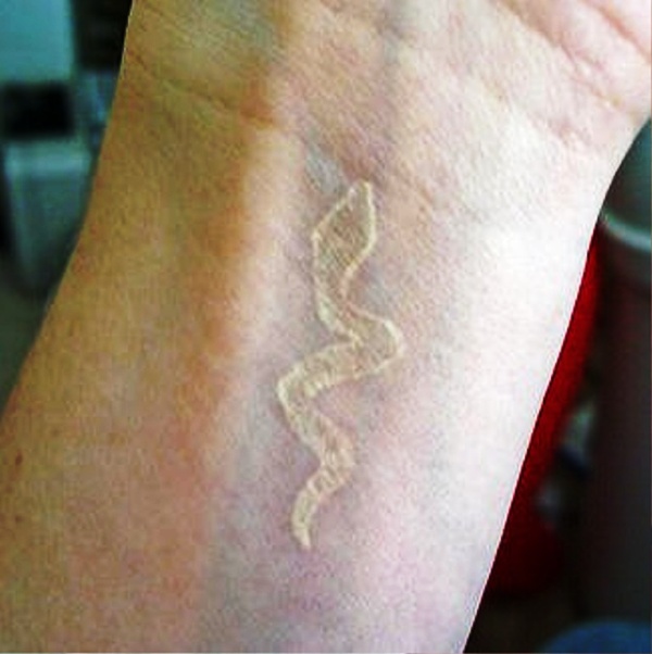 White Snake Wrist Tattoo