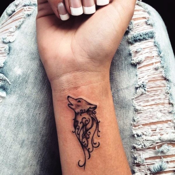 Wolf Wrist Tattoo