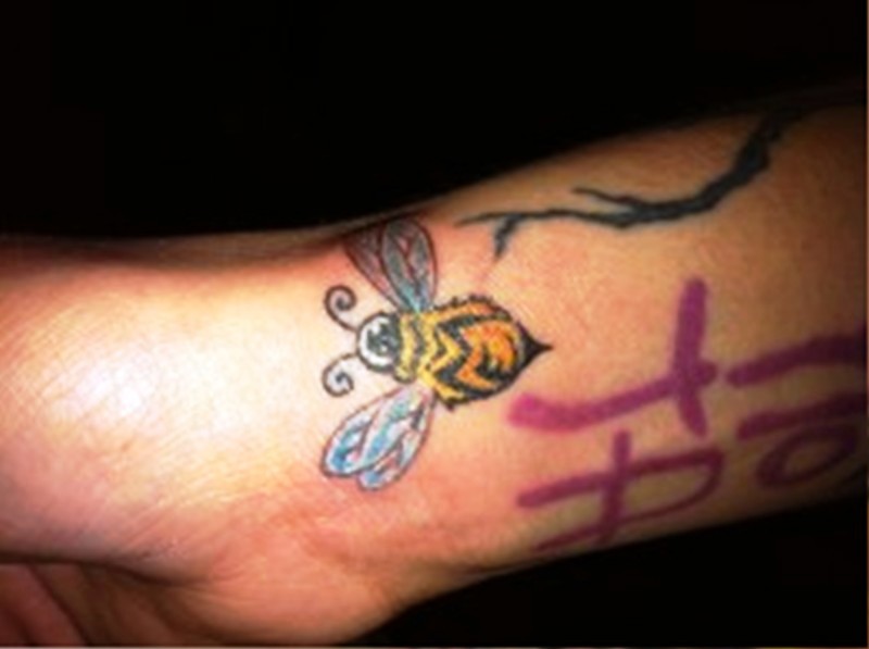 Wonderful Bee Tattoo On Wrist