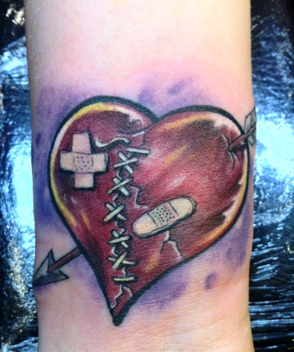 Wonderful Broken Heart Tattoo On Wrist