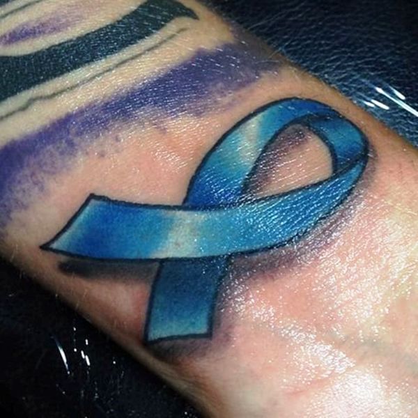 Wonderful Cancer Ribbon Wrist Tattoo