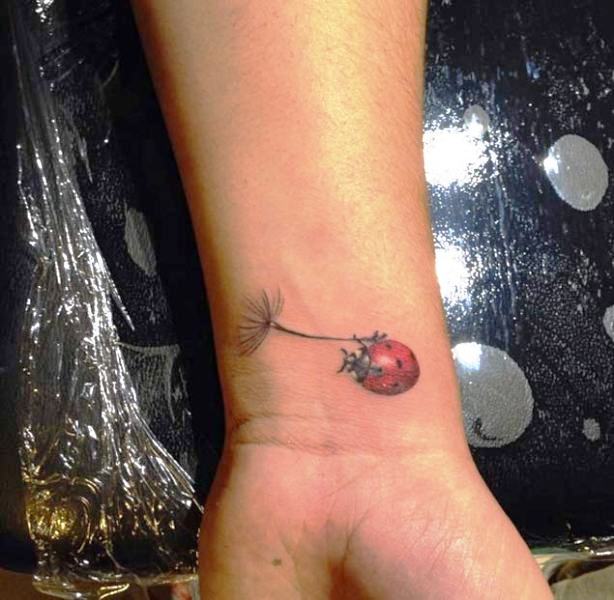 Wonderful Ladybug Tattoo On Wrist