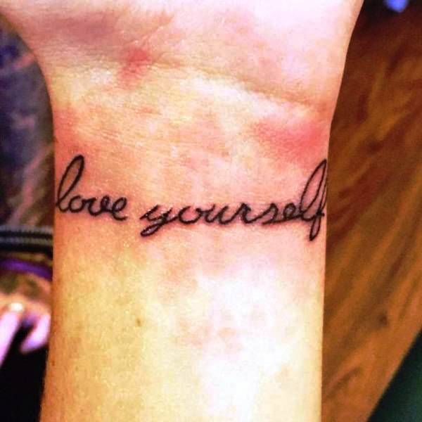 Wonderful Love Yourself Wrist Tattoo