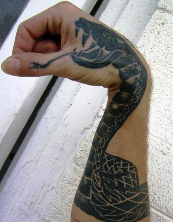 Wonderful Snake Wrist Tattoo