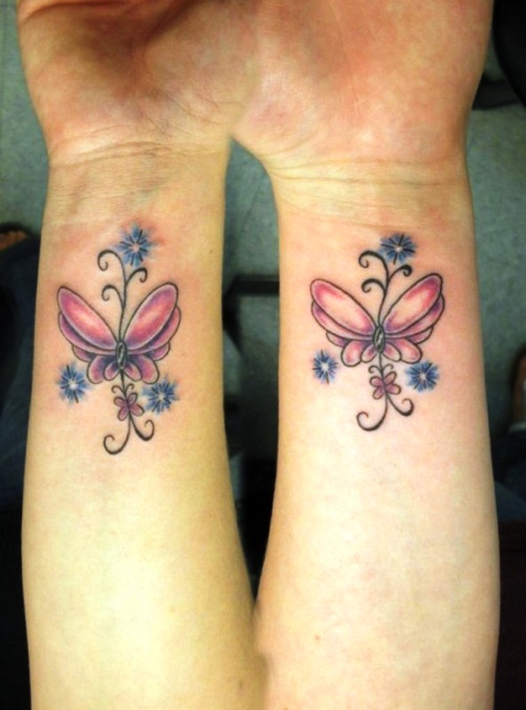 Wrist Butterflies Tattoo