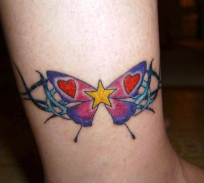Wrist Butterfly Star Tattoo