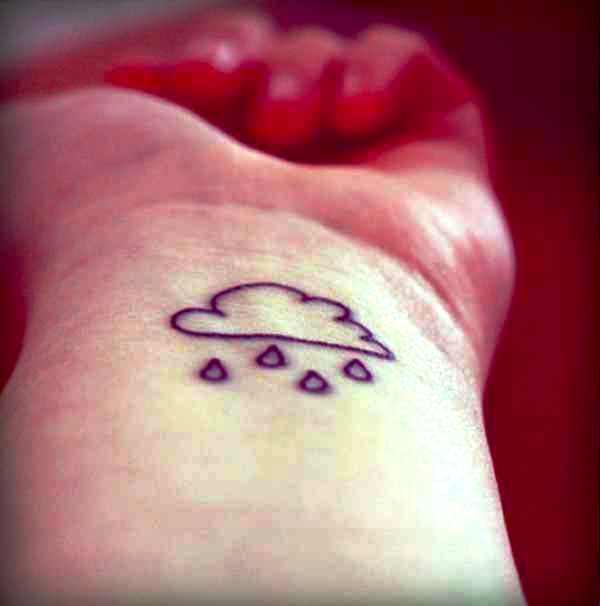Wrist Raining Cloud Tattoo