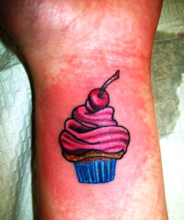 Yummy Cupcake Tattoo On Wrist