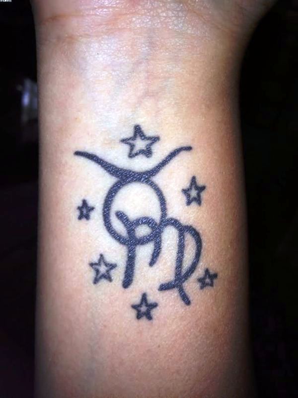 Zodiac Taurus And Virgo Tattoos On Wrist