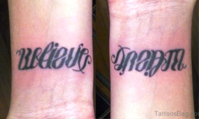 70 Wonderful Ambigram Wrist Tattoos Loyalty Tattoo On Wrist