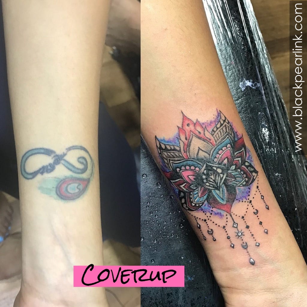 Coverup Tattoo With Multicolor Lotus 1 1