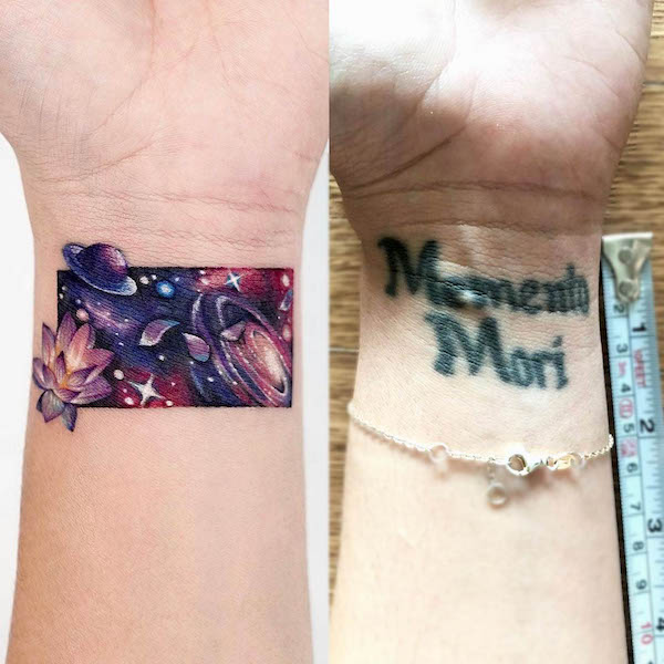 Galaxy Wrist Cover Up Tattoo By @o.ri Tattoo