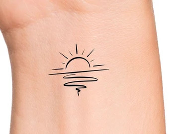 On Wrist Small Sunset Tattoo02