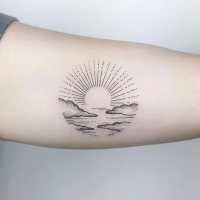 On Wrist Small Sunset Tattoo03