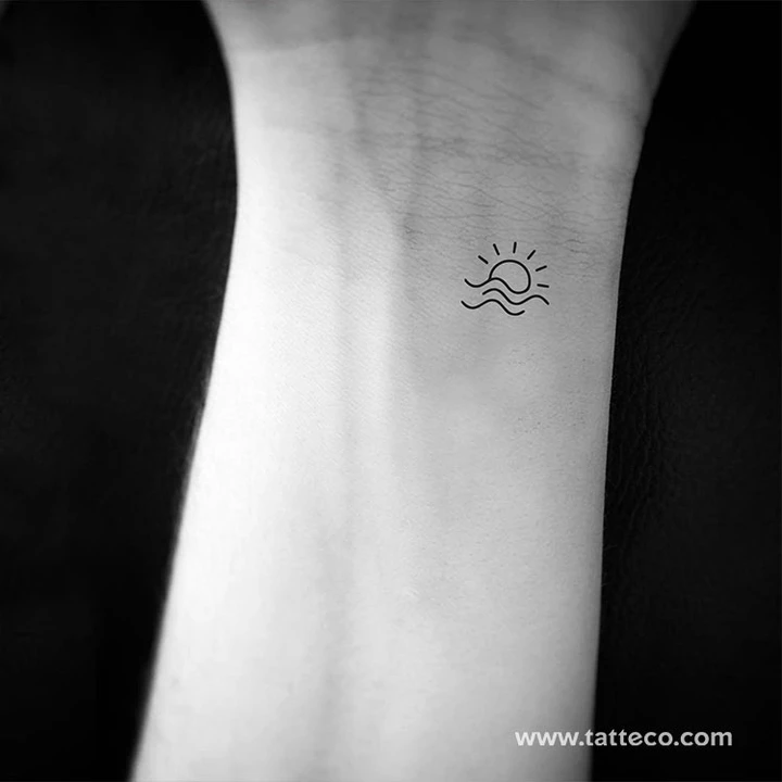 Small Sunset Tattoo On Wrist03