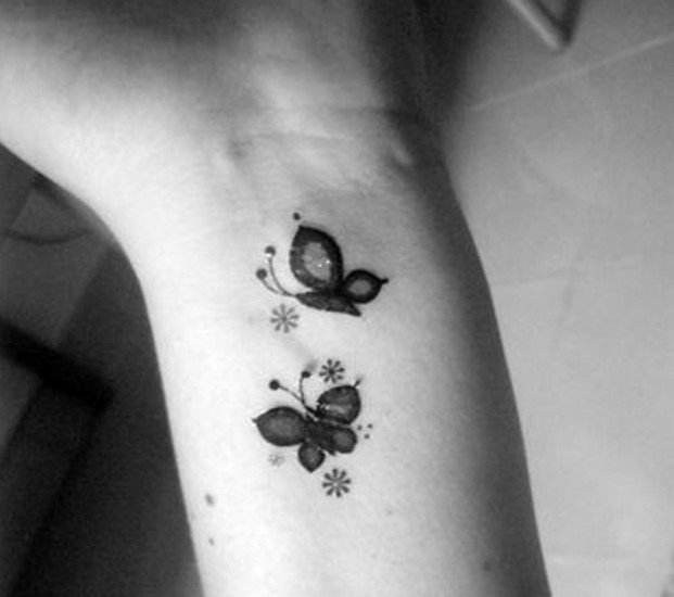 two-butterflies-wrist-tattoo